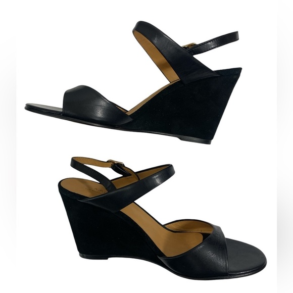 A.P.C. Black Wedge sandals with leather strap EU Size 39-W9 - Picture 4 of 9
